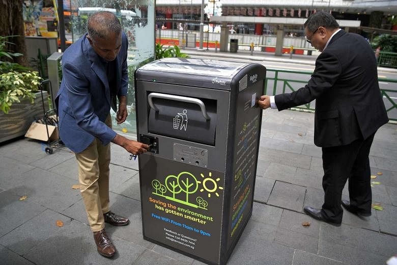 Solar-powered smart bins that act as Wi-Fi hot spots launched at Orchard  Road