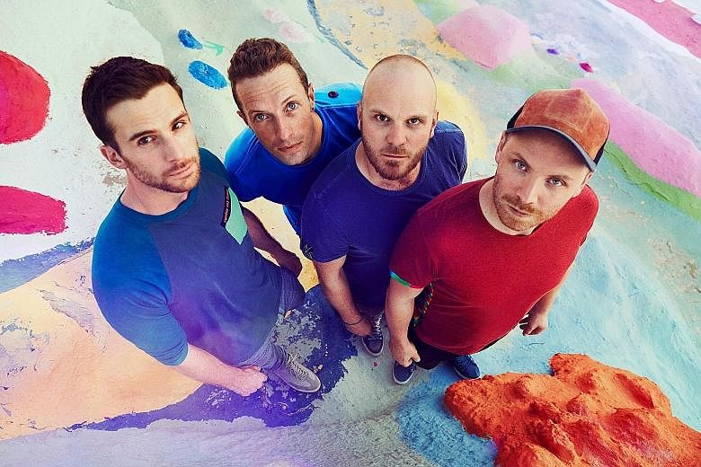 The award- winning Coldplay comprise (from far left) bassist Guy Berryman, singer Chris Martin, drummer Will Champion and guitarist Jonny Buckland.