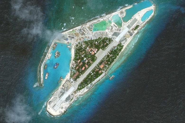 A satellite image showing the upgraded runway. The move by Vietnam may be in response to China's militarisation of the area.