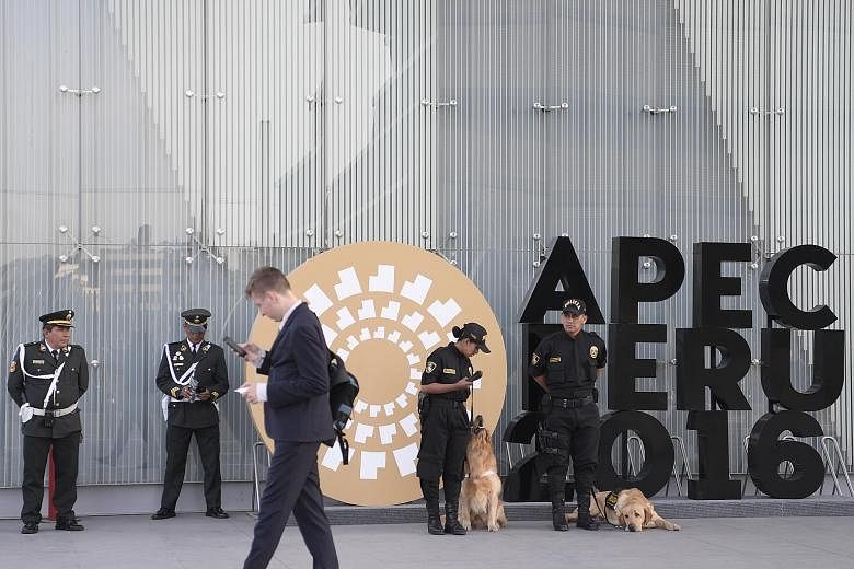 The summit is held at the Lima Convention Centre. Trade and foreign ministers at the Apec ministerial meeting said anti-globalisation sentiments had to be addressed, by ensuring the fruits of free trade are more evenly distributed.