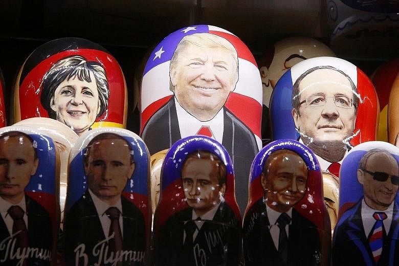 Ms Marine Le Pen, leader of the National Front in France, was among the first people to congratulate Mr Trump on his victory in the US presidential election. Her party has the support of working-class voters. Russian nesting dolls with the faces of (
