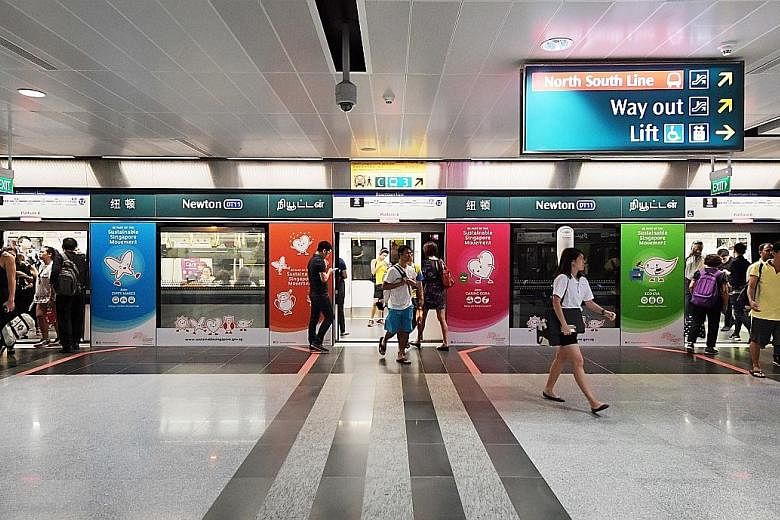 A small heart-shape creature picking up litter; a butterfly urging people to take public transport. These mascots bearing messages encouraging the public to go green can now be seen by those who take the MRT. A train decorated with these Sustainable 