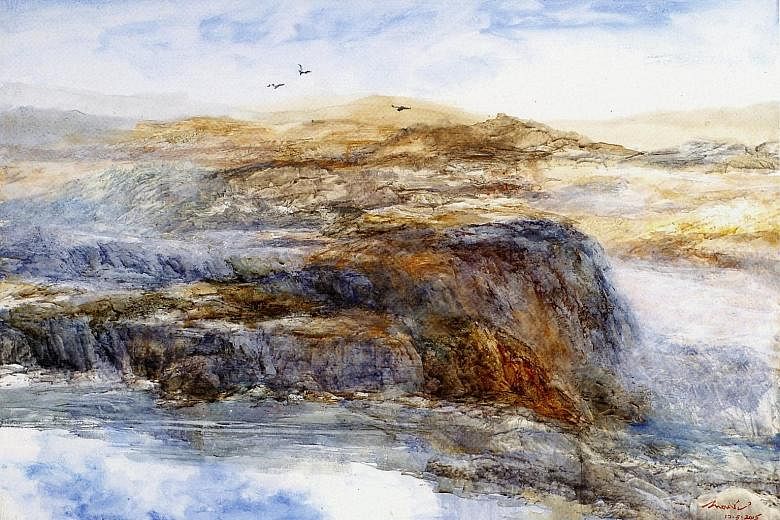One of the paintings (above) in the Return To Nature series by watercolourist Chew Piak San.