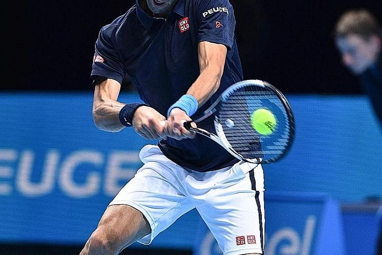Novak Djokovic at the ATP World Tour Finals, where his backhand was especially suspect in his final loss to new world No. 1 Andy Murray. The Serb's two-handed backhand was a key weapon during his long dominance at the top.