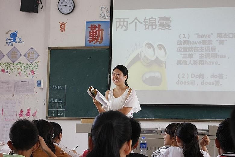 Ms Zhang, who is a history graduate, joined a two-year volunteer programme to teach at a rural school in Guangdong.