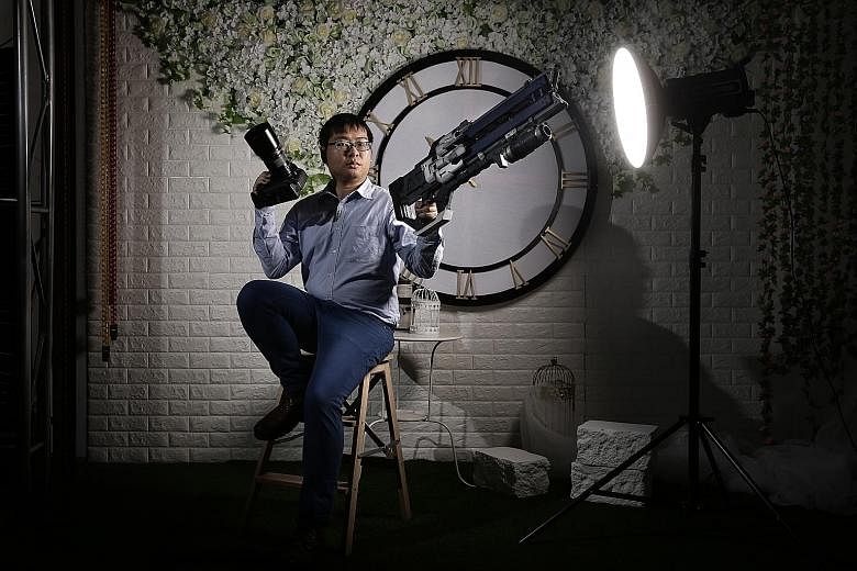 Photography studio Luminos owner Kwong Wai Keat provides studio backdrops based on popular anime series.