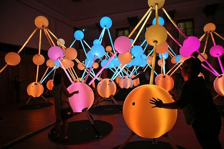 Affinity, an interactive sculpture that responds to touch, is part of the Gallery Light To Night Festival.