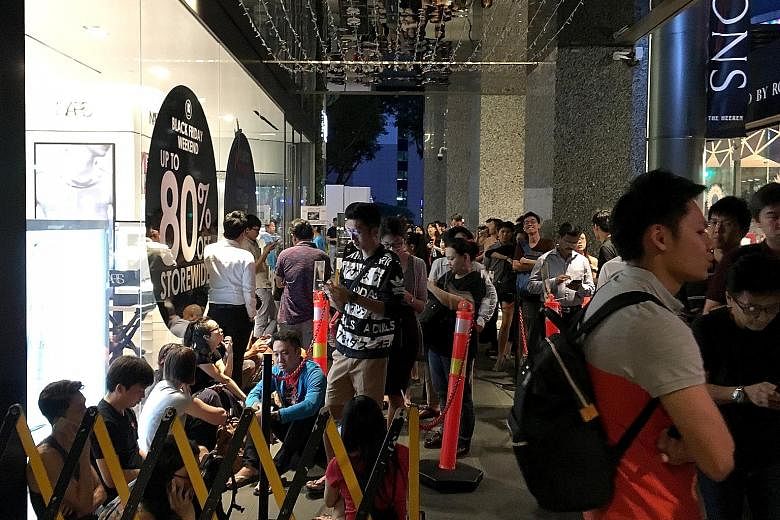 Long queues formed outside Robinsons The Heeren as early as 6am yesterday, as eager shoppers awaited the start of the department store's Black Friday sale. The retailer had slashed prices by up to 80 per cent. For the first time since 2014, when it f