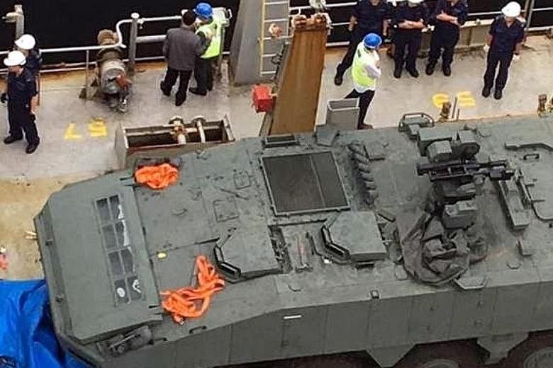 Nine Singapore-bound Terrex Infantry Carrier Vehicles were seized by Hong Kong Customs at a port last Wednesday.