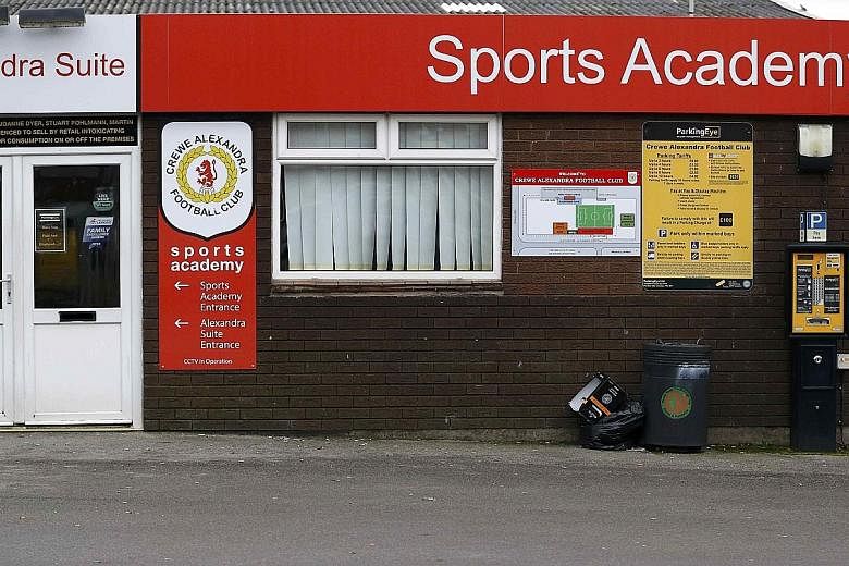 League Two side Crewe Alexandra's ground, one of the sites where Barry Bennell was alleged to have groomed his targets for child abuse. At least 20 former footballers have come out to relate their horrifying experiences.