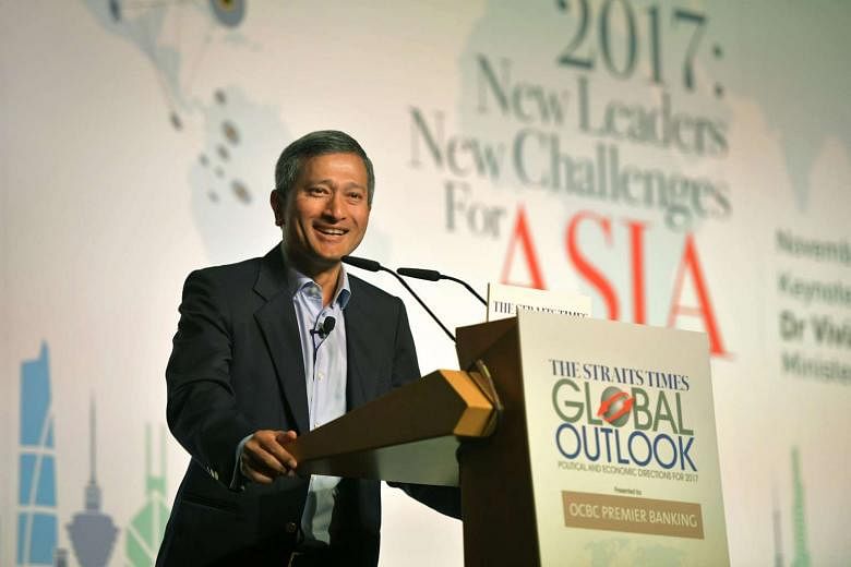 At The Straits Times Global Outlook Forum on Tuesday, Dr Balakrishnan said single incidents or even longstanding differences in perspective should not get in the way of the Singapore-China relationship. 