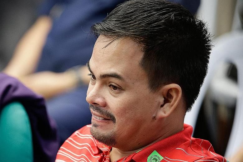Alleged drug lord Rolando Espinosa Jr during a Senate inquiry into extrajudicial killings on Monday. He was arrested in Dubai in October and brought back to the Philippines last month, just a week after his father Rolando Espinosa Sr was shot dead by