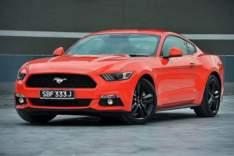 The Ford Mustang 2.3 harks back to the styling of the 1960s and 1970s.