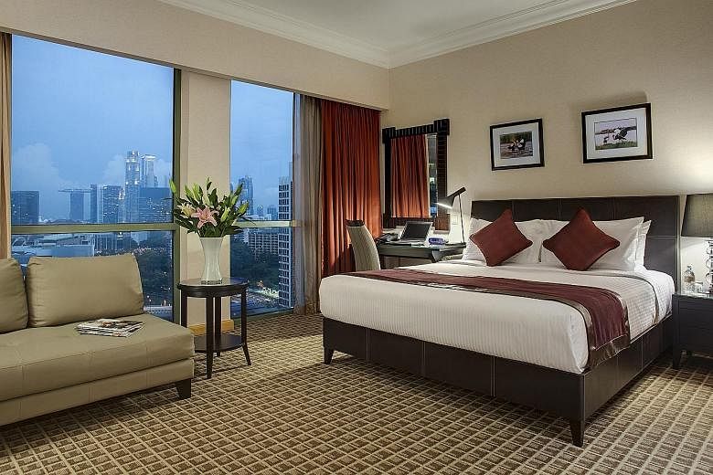 Up for grabs: Stays at Mandarin Oriental Singapore and Grand Copthorne Waterfront (above); a catering package from Purple Sage; and a meal at Hua Ting Steamboat.