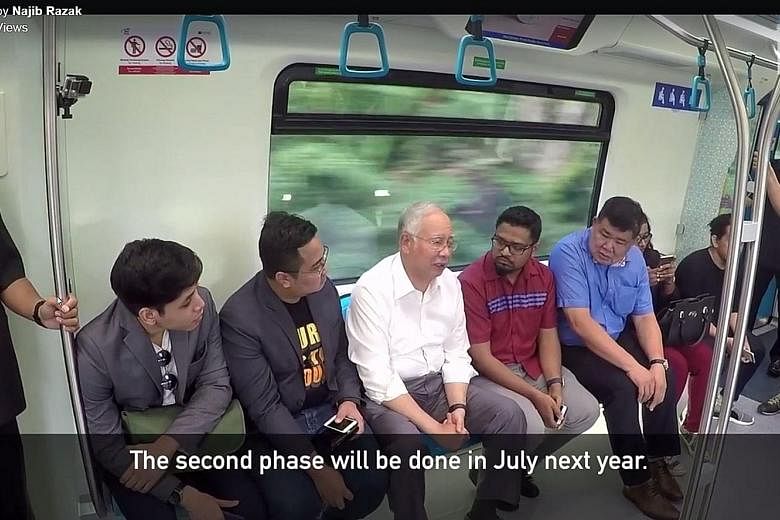 Malaysian Prime Minister Najib took some of his "online friends" through four of the new stations last Friday. The MRT will initially have 12 stations and each train will have four coaches that can carry 1,200 people at once.