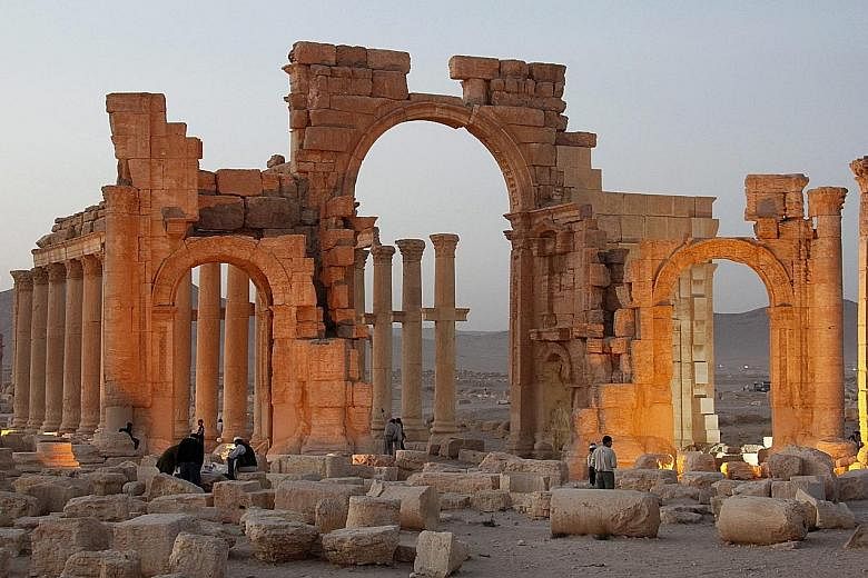 A picture dated April 1 showing damage in Palmyra. ISIS launched its offensive last week near the city.
