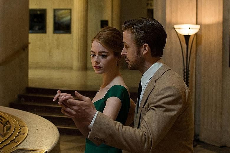 La La Land, starring Ryan Gosling and Emma Stone (both above), landed seven Globes nominations.