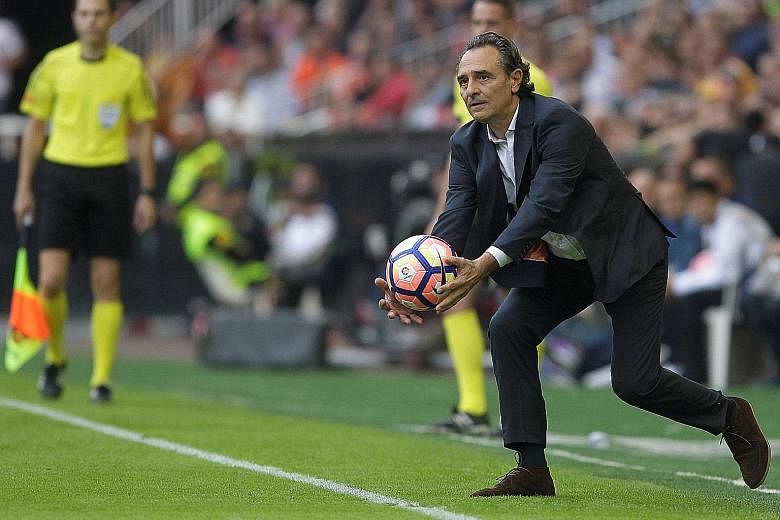 Valencia coach Cesare Prandelli showing his hands-on style at the Mestalla Stadium in October after becoming the club's ninth coach since 2012. He has told his players there is no room for excuses.