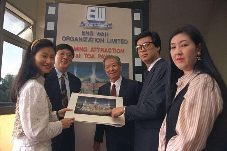 Keng Beng (second from left in this 1994 photo) is suing the estate of the late Mr Goh (centre) for $10.6 million he claims he is still owed. Sister Min Yen (far left) is countersuing him for the $5.15 million their father gave him. With them in the photo
