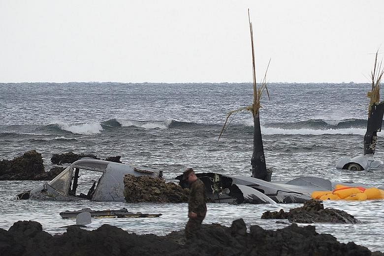 The US-operated MV-22 Osprey aircraft crashed off Japan's Okinawa Island on Tuesday, injuring its crew of five.