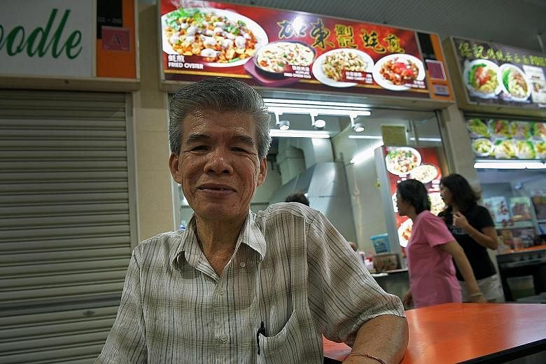 Mr Low Kia Moh, 60, the owner of Katong Fried Oyster stall, said that under Foodfare, things are a bit better as it is "quick to solve problems". The Bedok Interchange Hawker Centre at Block 208B, New Upper Changi Road (above), near Bedok MRT station