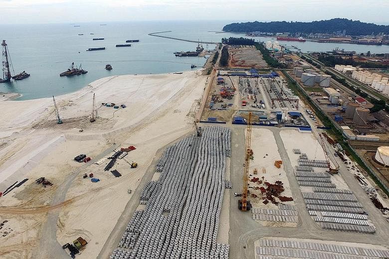 Land being reclaimed to expand Kuantan Port, which is central to the East Coast Rail Line project.