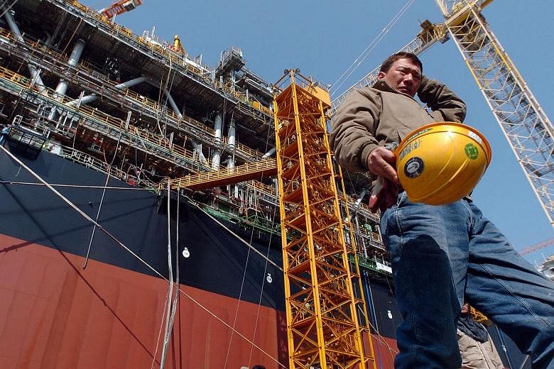 A vessel under construction at a Daewoo shipyard on Geoje Island in South Korea in 2007, when the industry was booming. Today, many of the country's shipbuilders are facing losses as orders for new vessels and oil platforms shrink.