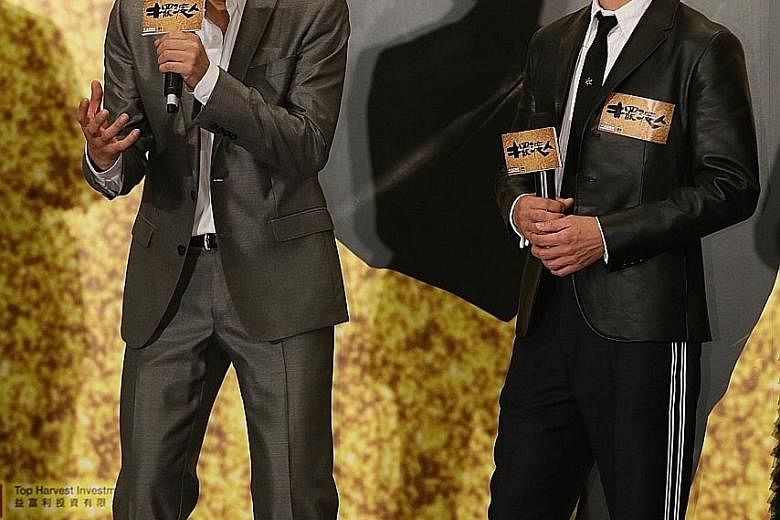 Takeshi Kaneshiro (left) and Tony Leung Chiu Wai play bar owners in See You Tomorrow.