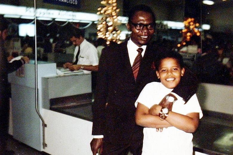 Mr Obama and his father Barack Obama Sr in an undated photo. To improve ties with the Muslim world, the President has invoked his Kenyan family and recalled his childhood in Indonesia, among other things.