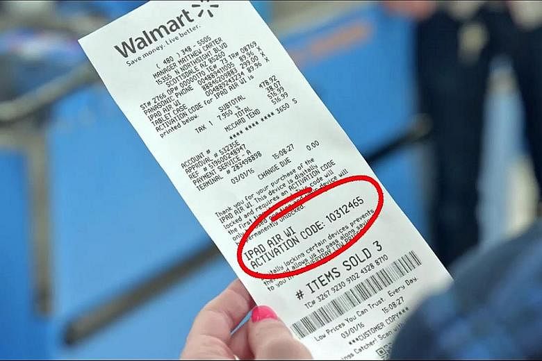 A Walmart receipt showing a unique code that is assigned to a product. This is part of DiSa's anti-theft solution.