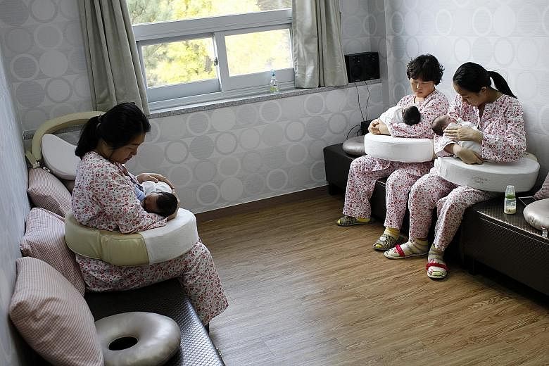 A post-natal care centre in Haenam, ranked as No. 1 by birth rate in South Korea, with 2.46 babies per woman. The country's birth rate has plunged to around 1.2 per woman, well below the "replacement level" of 2.1 children.