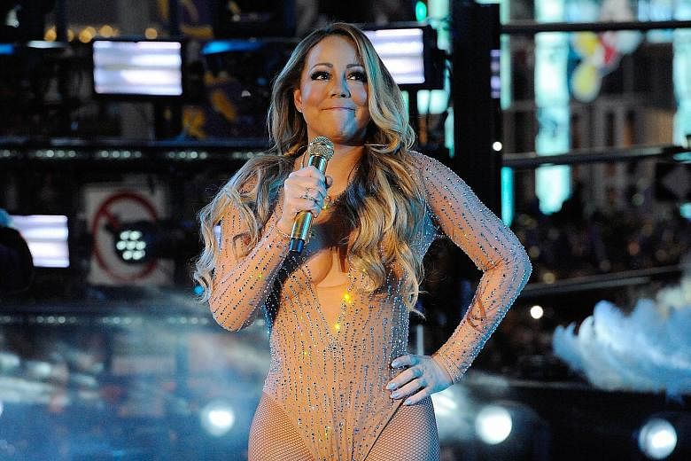 Malfunctions left Mariah Carey struggling to sync lyrics and music during Dick Clark's New Year's Rockin' Eve With Ryan Seacrest in Times Square, New York.