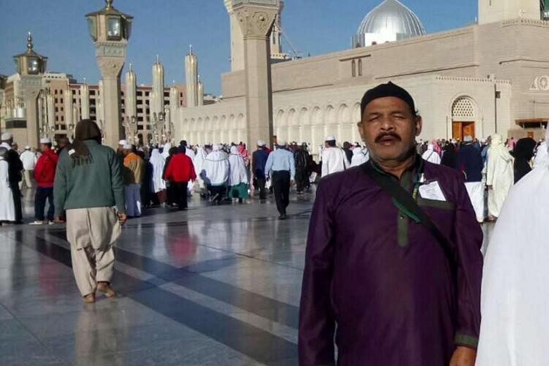 Mr Abdul Ghafur (above) is seen here during his minor pilgrimage in Mecca, Saudi Arabia, last month