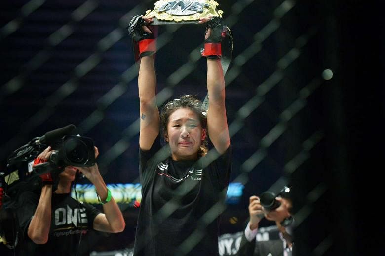 Singapore-based Angela Lee became One Championship's first women's world champion when she beat Japan's Mei Yamaguchi.