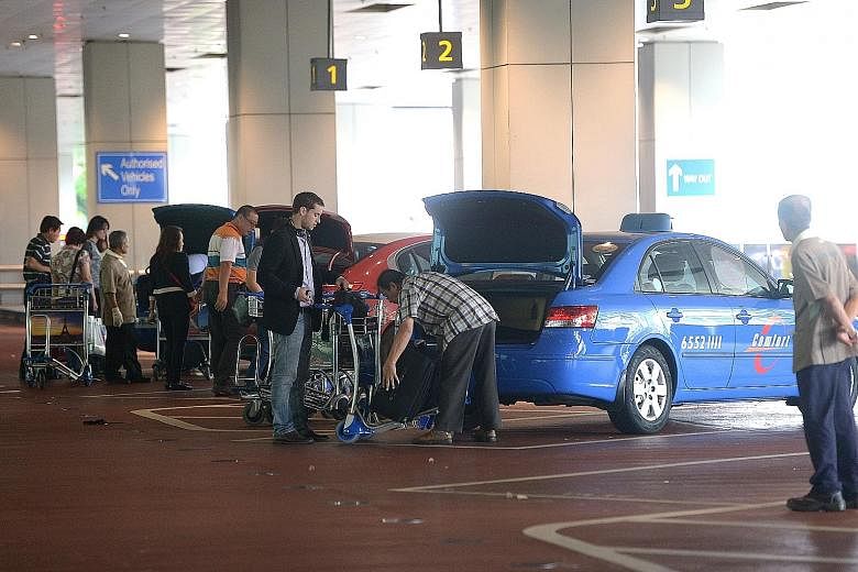 Changi Airport's Terminal 3 taxi stand, where cameras and sensors have been installed.