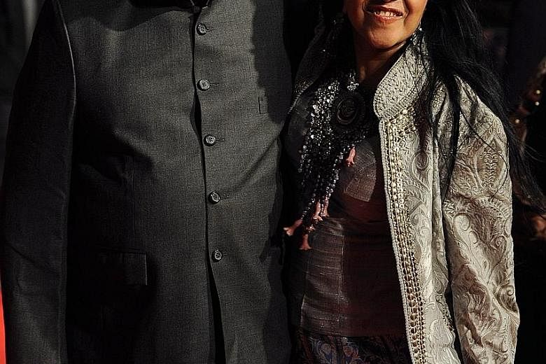 Actor Om Puri (with Indian actress Ila Arun) at the premiere of West Is West in 2010.