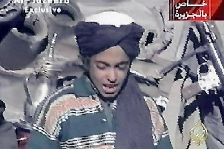 Hamza in a 2001 photo. The US this week added Hamza, one of Osama's 23 children, to the country's terrorist blacklist.