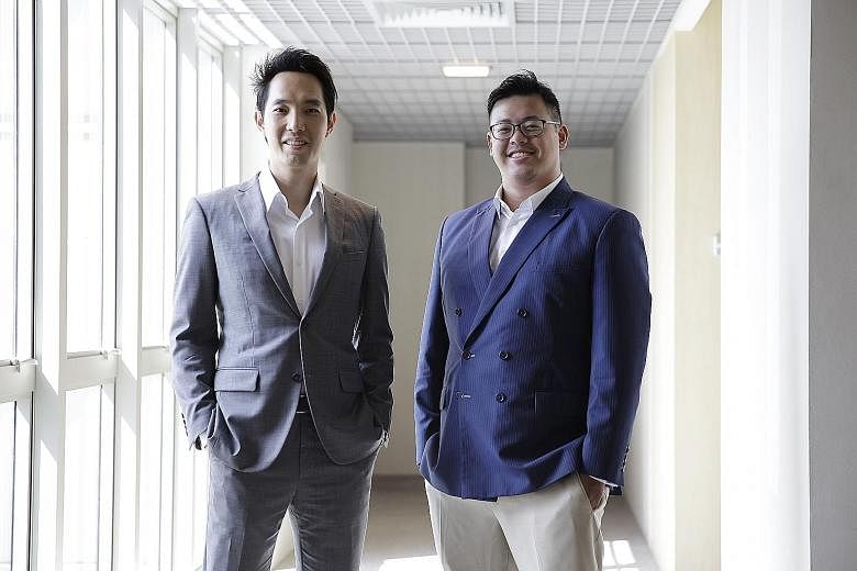 Mr Leong (left) and Mr Wong saw their company Rainmaker Labs make more than $2.5 million in revenue last year.