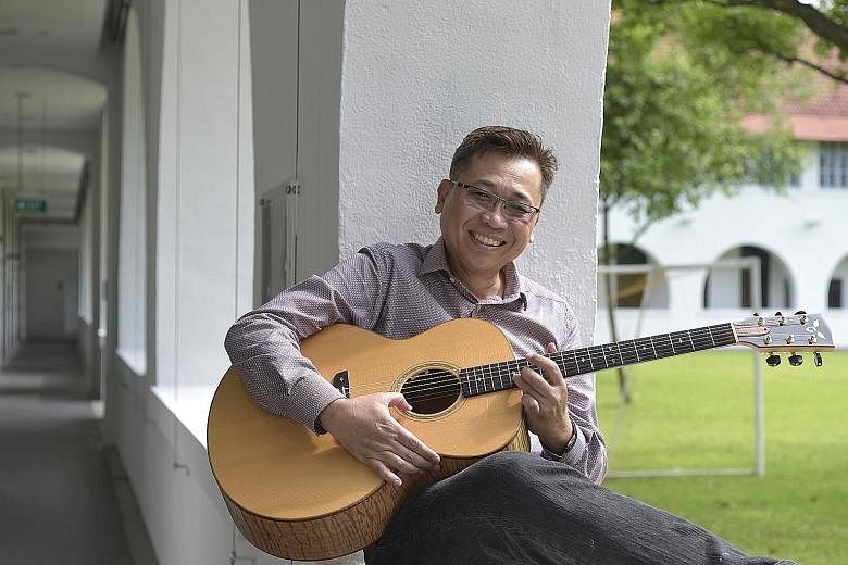 Singer- songwriter Lam Peng Er (above), 57, says he is just beginning his musical childhood.
