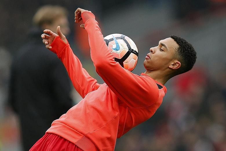 Trent Alexander-Arnold, 18, has benefited from Liverpool manager Jurgen Klopp's policy of giving young players minutes on the pitch.