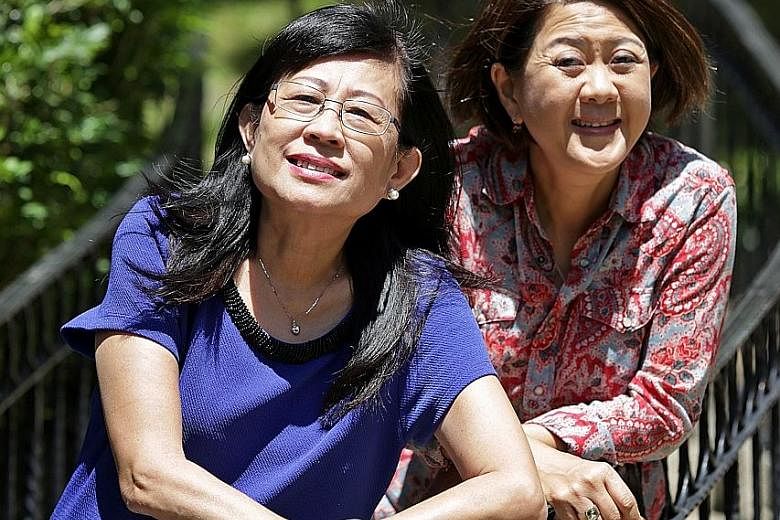 Madam Tang Chow Kheng (left) and Madam Joan Swee started a grief recovery workshop to equip people with skills to overcome various kinds of pain - from the death of a loved one to the loss of a job and financial difficulties.