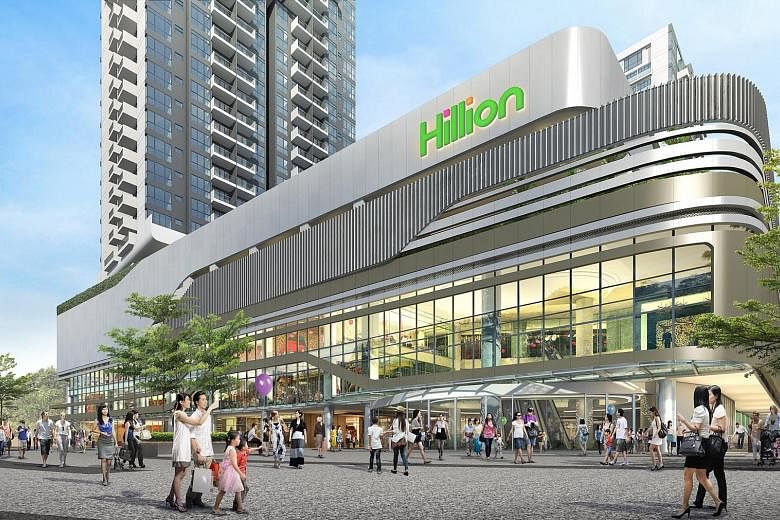 An artist's impression of Hillion Mall, which opens on Feb 24. It will offer residents a range of cuisines, from Japanese to Szechuan, and anchor brands like FairPrice, which will be open 24 hours, and foodcourt operator Kopitiam.