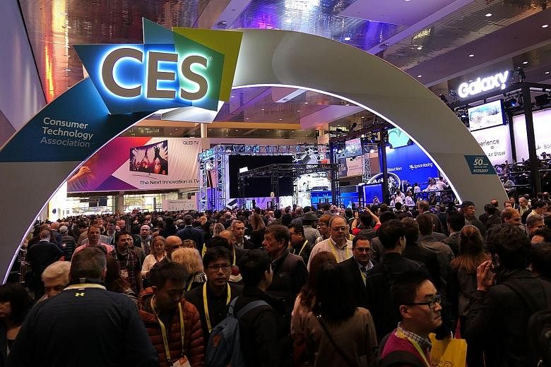 A sea of attendees thronging the exhibition halls of the CES 2017 consumer electronics trade show in Las Vegas last week.