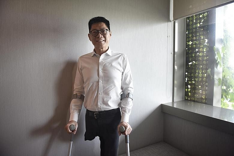 Mr Wang, who lost a leg to cancer in 1999, will be taking part in Singapore's first Relay for Life event next month.