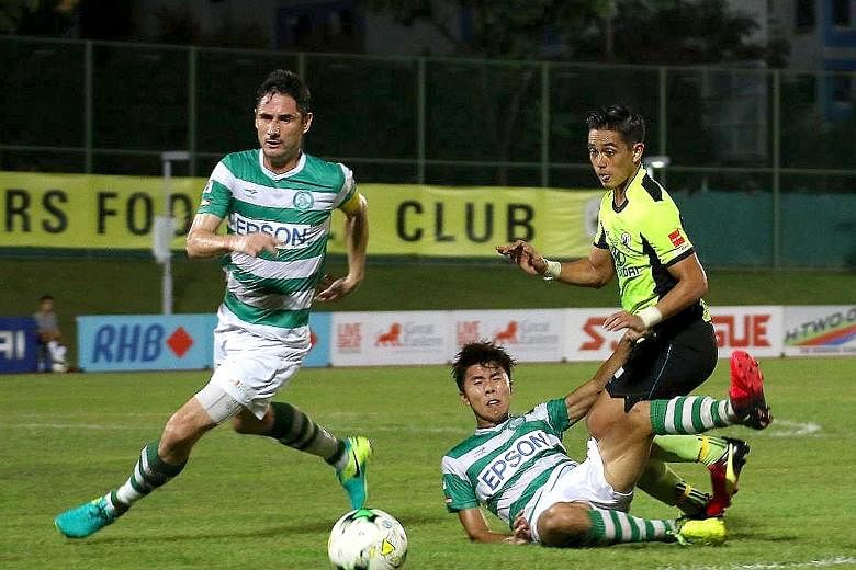 Defender Daniel Bennett in Geylang International colours last year. Next season, he will play for five-time S-League champions Tampines Rovers.