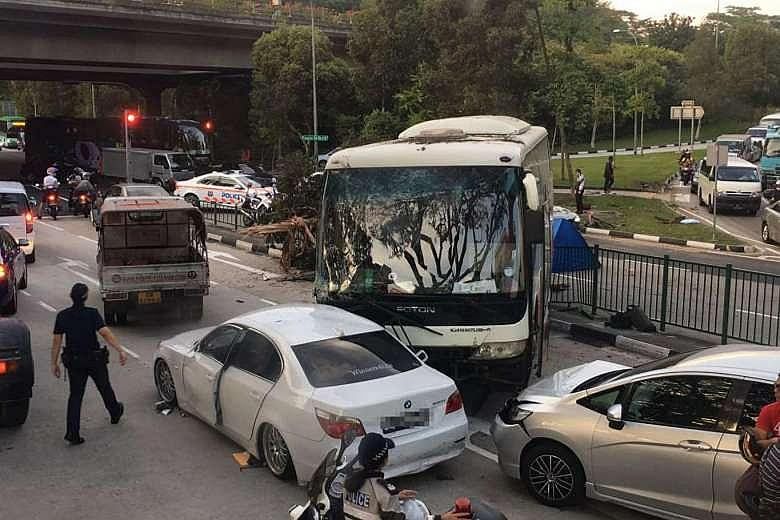 The woman cyclist, in her 40s, was pronounced dead at the scene by paramedics, police said. The bus driver was arrested for causing death by a negligent act.