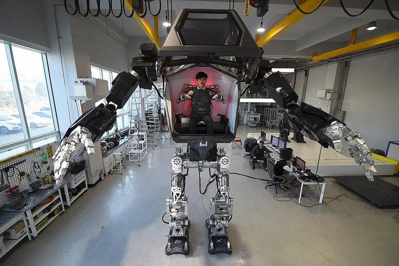 A 4m-tall robot being tested in a Hankook Mirae Technology lab in South Korea last month. Socialist MEP Mady Delvaux warns that Europe is standing by passively as robots take an increasingly powerful role.