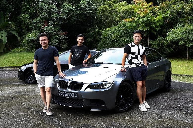 Amos's car boot. Brothers (from left) Amos Poh, Wen Yi and Adrel drive BMW M3 coupes. The grey M3 belongs to Amos and the one behind belongs to Wen Yi. Adrel drives a black M3, which was at the workshop on the day of the photoshoot.