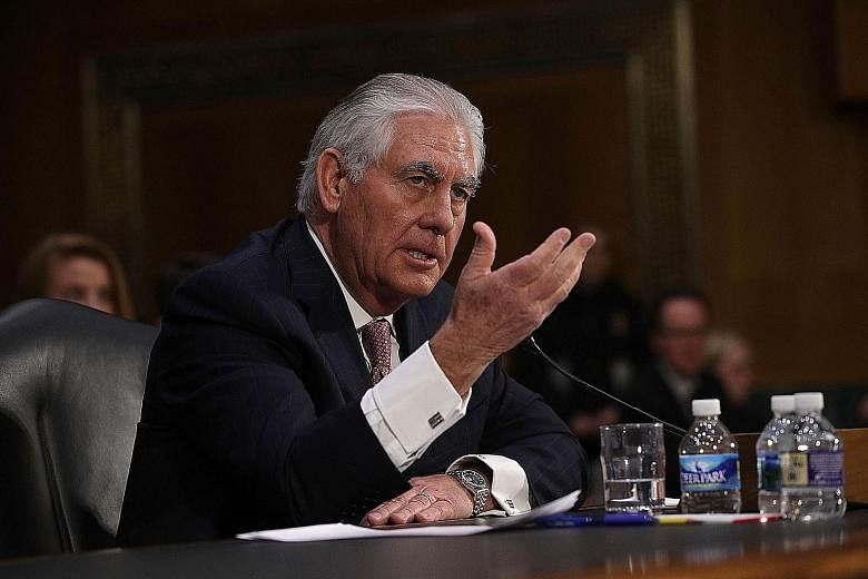 Secretary of state nominee Rex Tillerson (above) has called for Beijing to be denied access to its artificial islands in the South China Sea, but retired General James Mattis (below), nominee for defence secretary, did not endorse Mr Tillerson's mess
