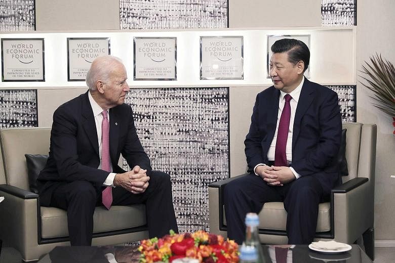 Mr Biden and Mr Xi meeting on the sidelines of the WEF in Davos. Mr Biden chose to deliver his last official speech in Davos, while Mr Xi was the first president from China to address the forum. Both men gave a robust defence of an open, liberal worl